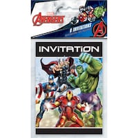 Invitations de fête imprimées avec personnages des Avengers de Marvel, avec enveloppes, paq. 8