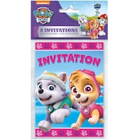 Invitations de fête avec enveloppes, Stella et Everest de la Pat'Patrouille, paq. 8