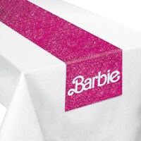 Malibu Barbie Plastic Table Runner for Birthday Party, Pink, 13-in x 72-in