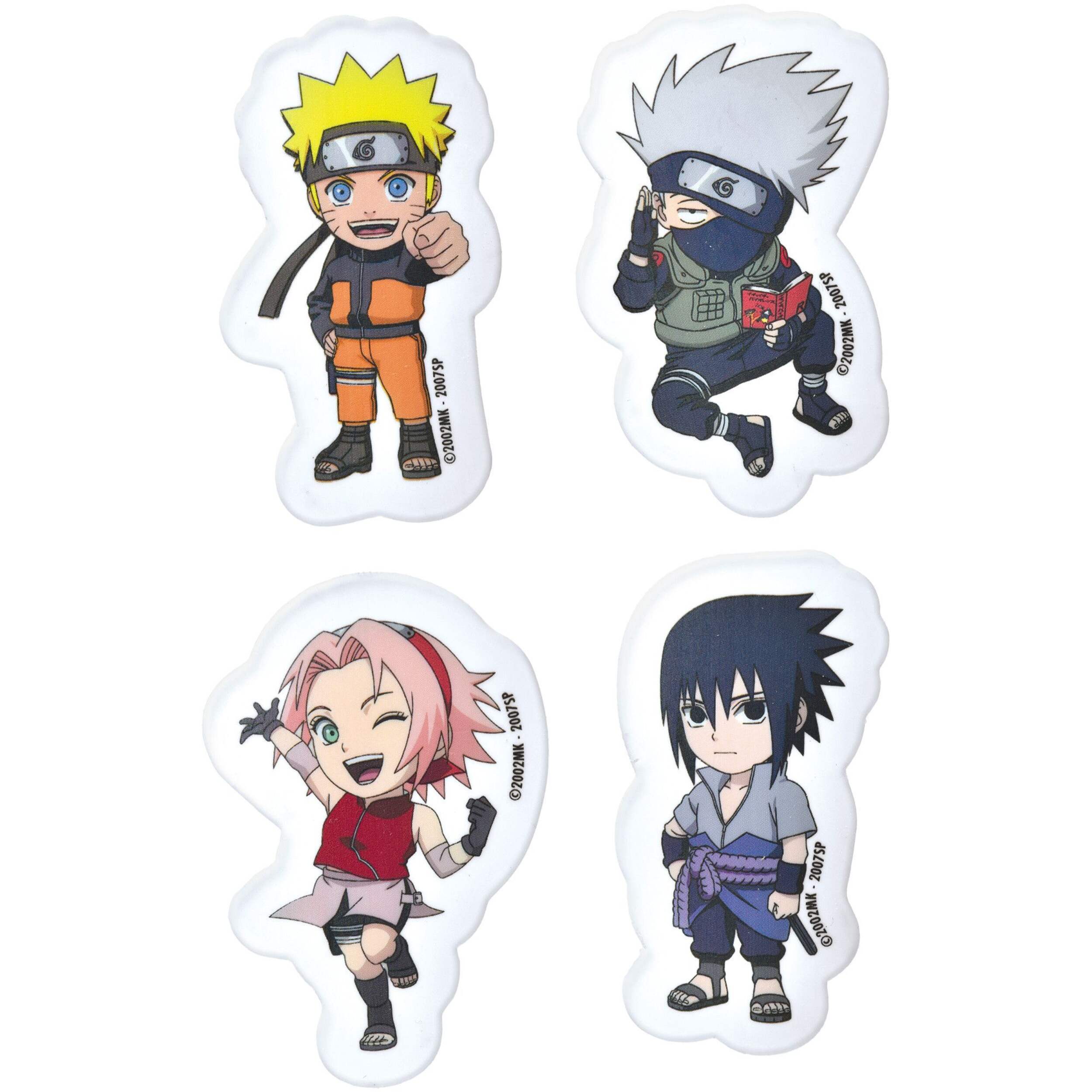 Gommes à effacer en forme de Naruto, paq. 4, cadeaux-surprises d'anniversaire Front_Flat