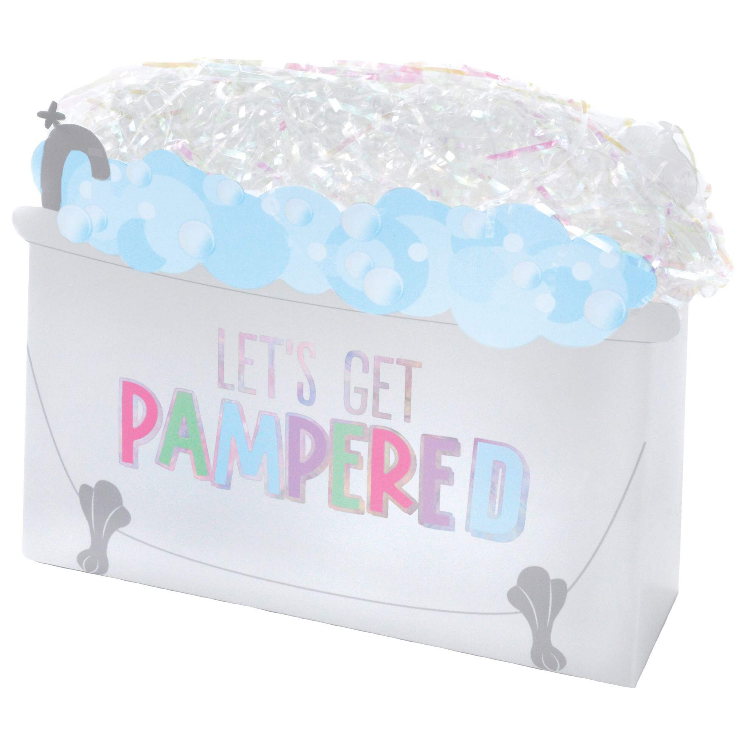 Spa Party 'Let's Get Pampered' Favour Container Front_Angled_Left