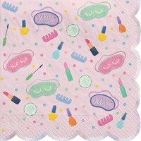 Serviettes de table carrées jetables en papier Soirée spa, multicolore, 6,5 po, paq. 16, pour fête d'anniversaire/estivale