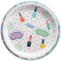 Assiettes en papier jetables Soirée spa, multicolore, 7 po, paq. 8, pour fête d'anniversaire
