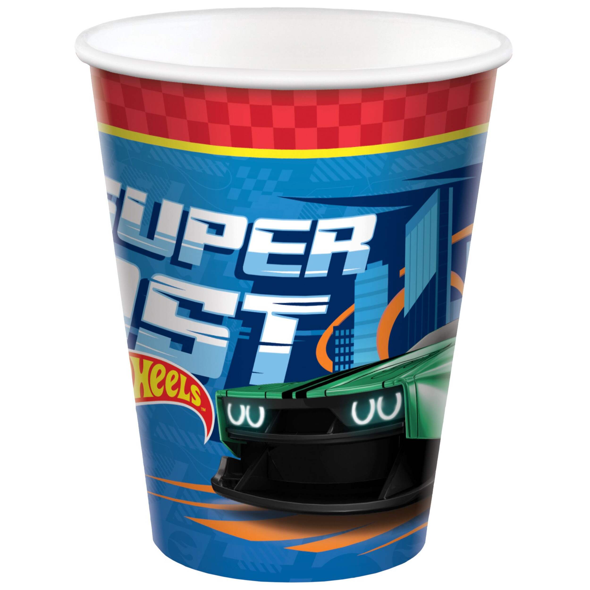 Hot Wheels Paper Disposable Cups, Multi-Colour, 9-oz, 8-pk, for Birthday Party Front_Elevated
