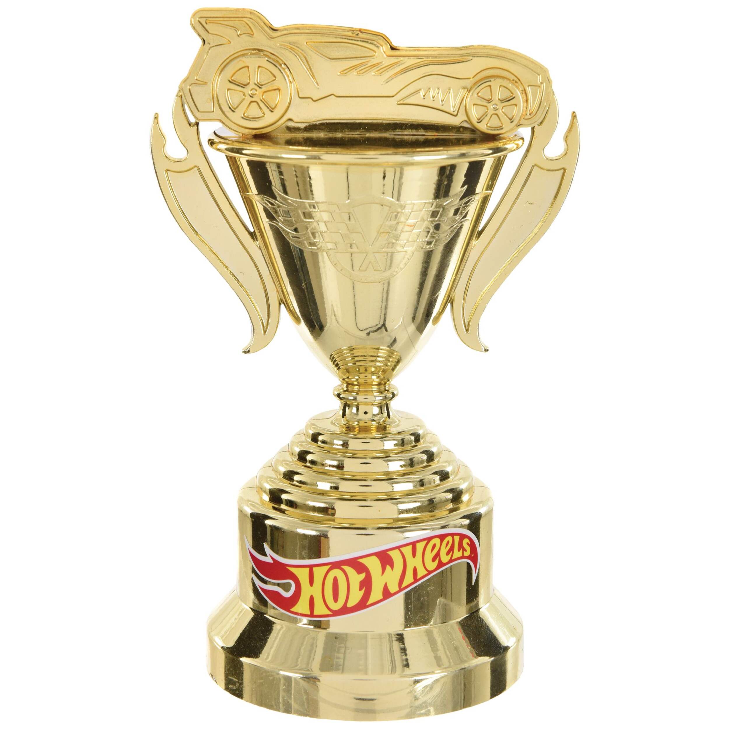 Hot Wheels Golden Trophy Cup Party Favour, 4-pk, for Birthday Party Front_Flat