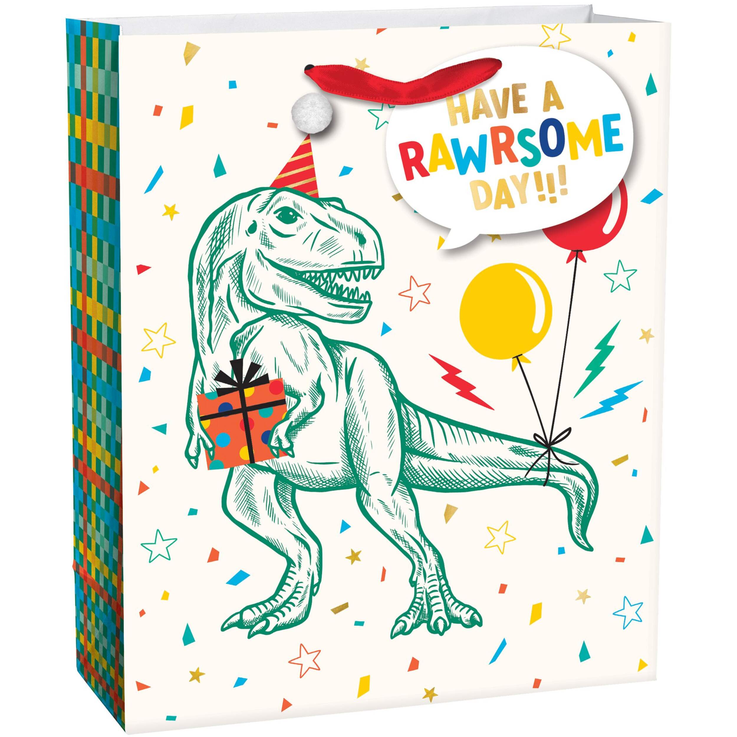 Dinosaur Party Gift Bag, X-Large Front_Angled_Right