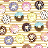 Rouleau de papier d'emballage festif à motif de beigne, 30 x 192 po