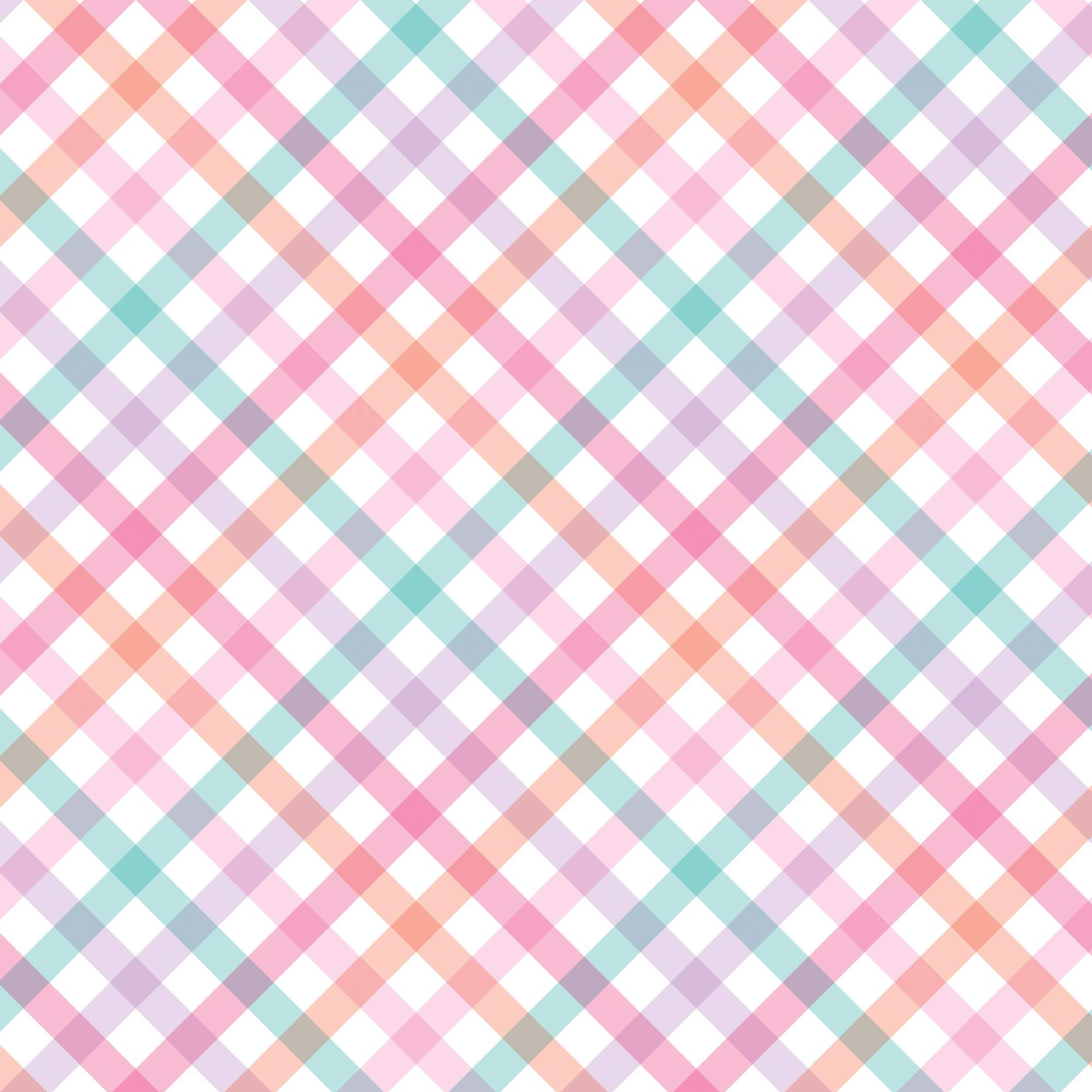 Pastel Plaid Wrapping Paper Roll, 16-ft CloseUp