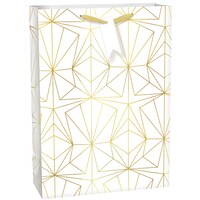 Gold Geometric Gift Bag, X-Large Front_Angled_Right