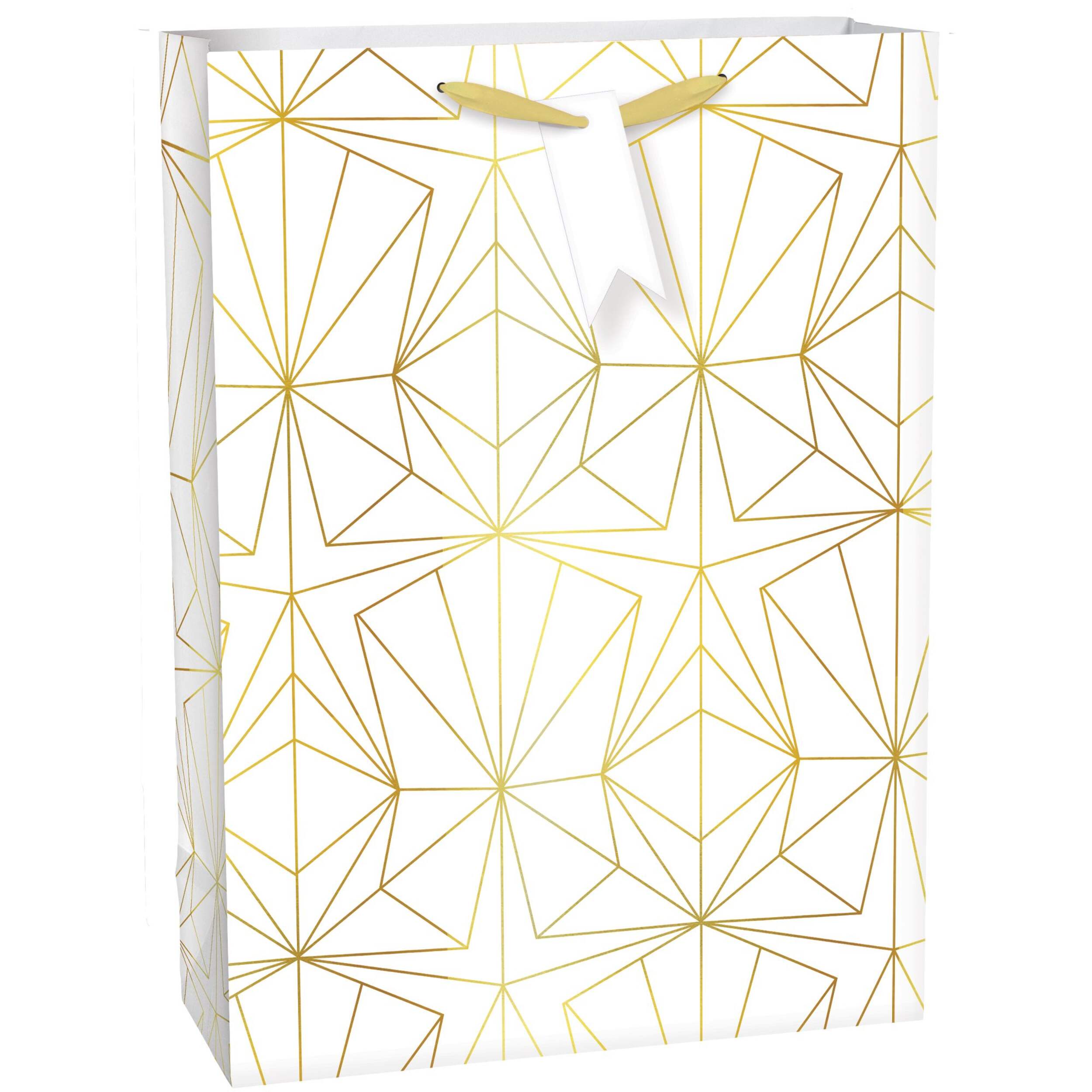 Gold Geometric Gift Bag, X-Large Front_Angled_Right