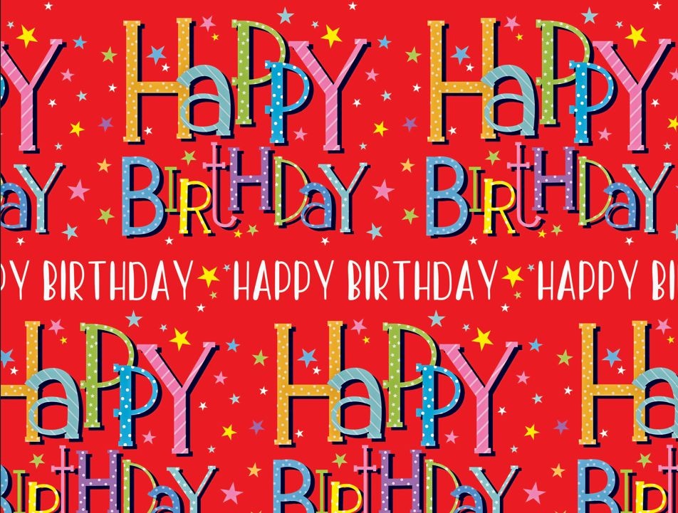 Red Happy Birthday Wrapping Paper Roll, 16-ft | Party City red-happy-birthday-wrapping-paper-roll-16-ft-party-city