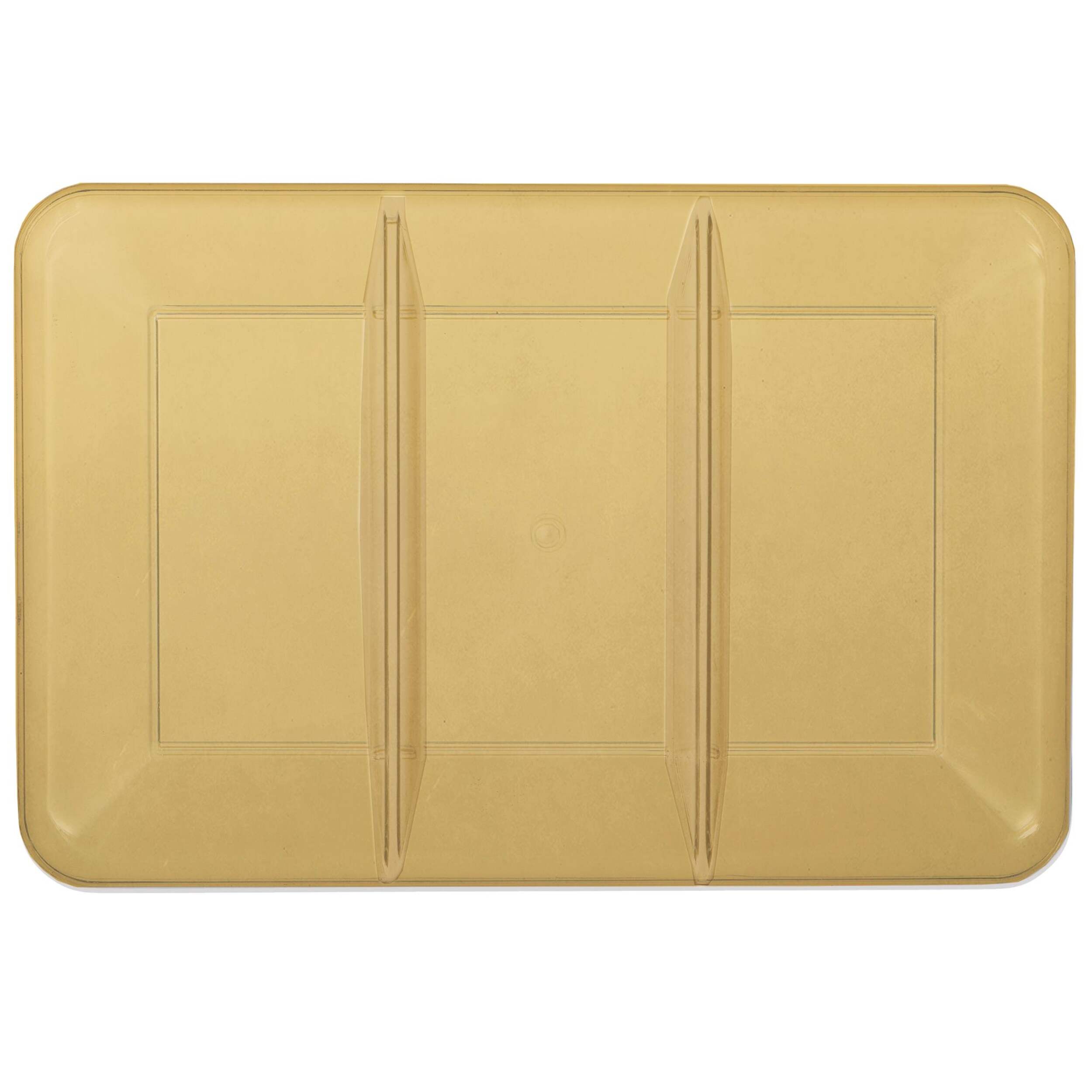 Rectangular Serving Tray, Gold, 14-in, Plastic Overhead_Flat