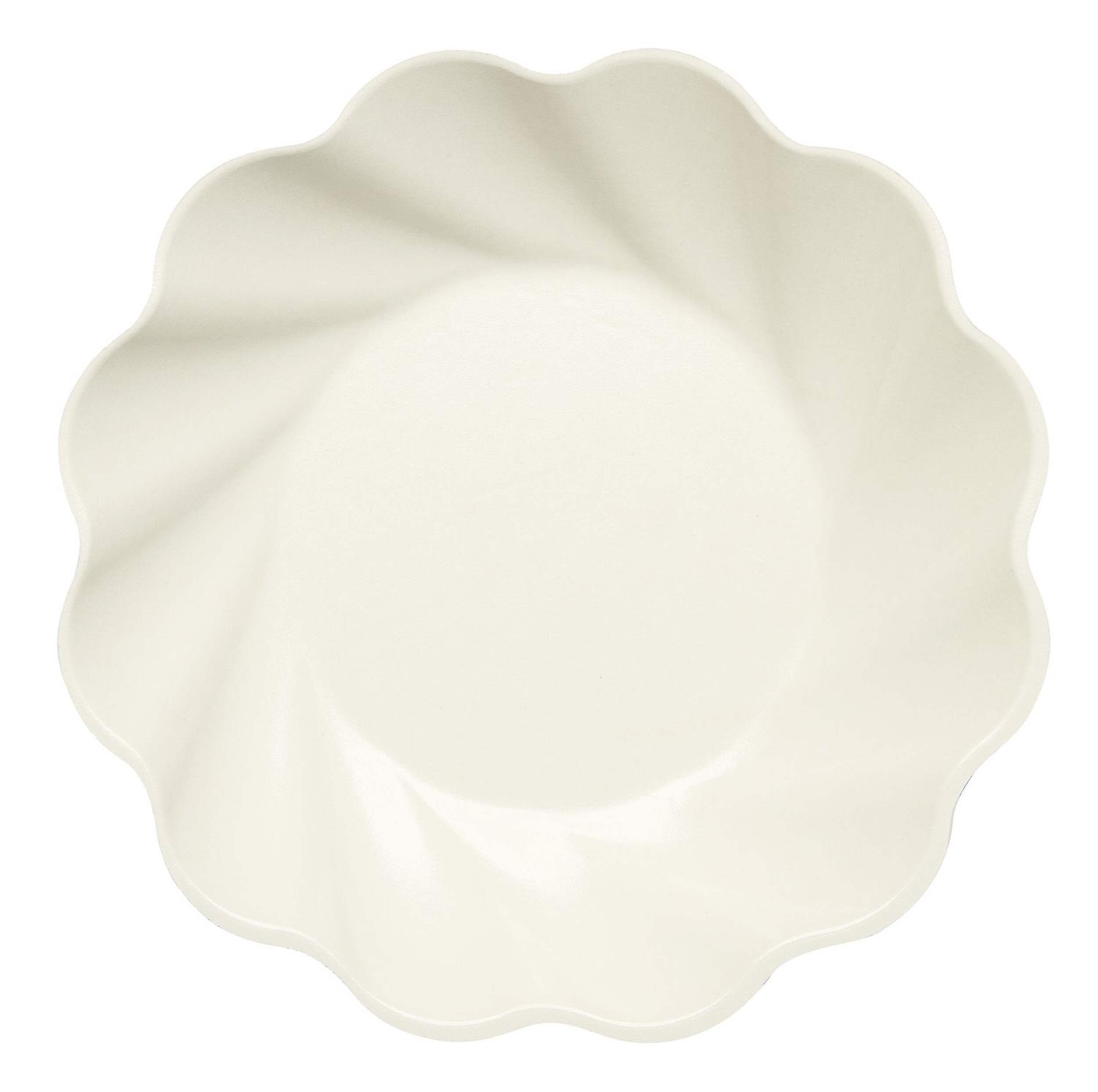 Assiette à salade, fibre de bambou, crème Overhead_Flat