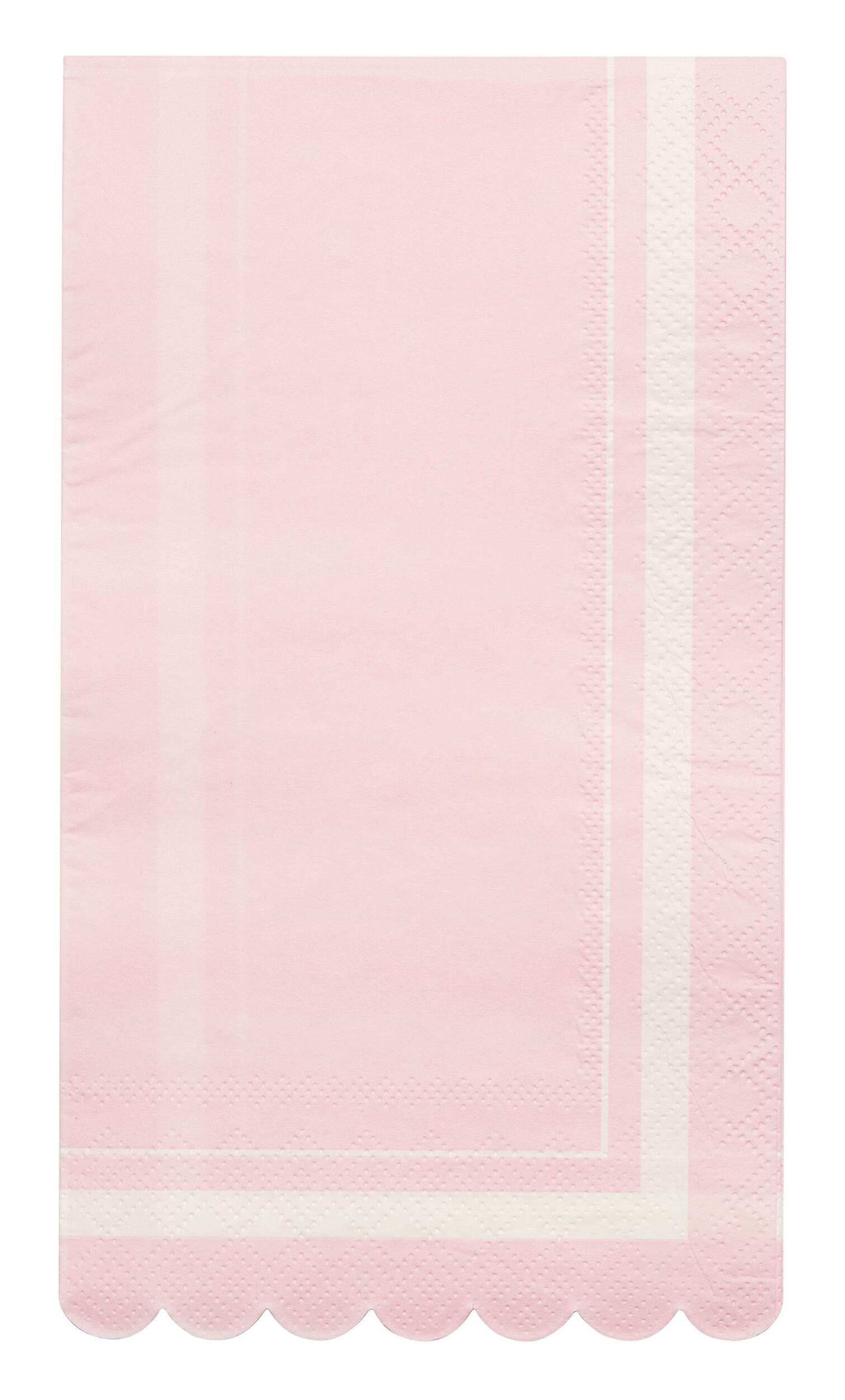 Serviette d'invités festonnée, rose pâle Overhead_Flat