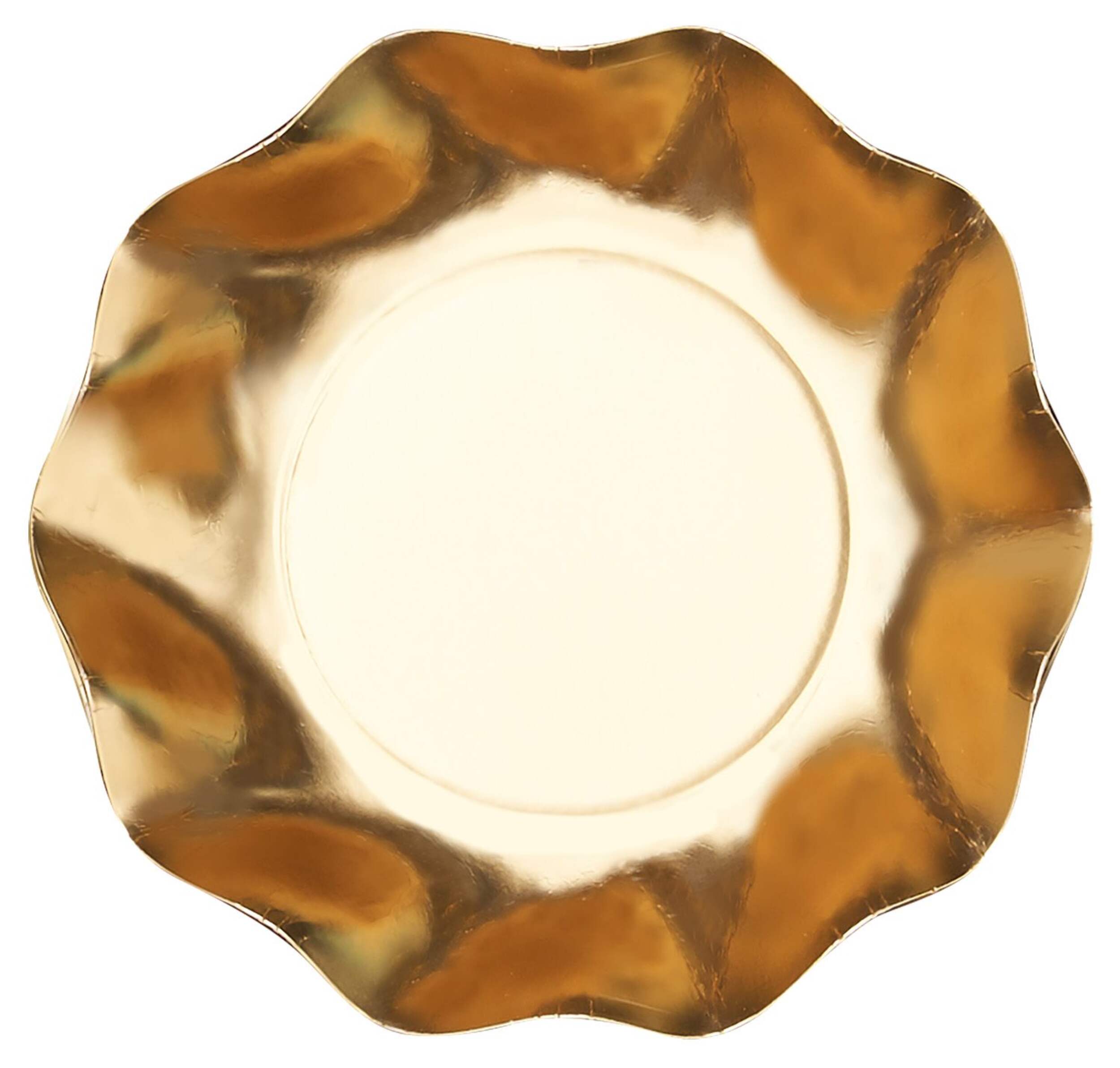 Sophistiplate Round Disposable Appetizer Bowls, Gold, 6.5-in, 8-pk, for New Year's Eve/Christmas/Graduation Overhead_Flat