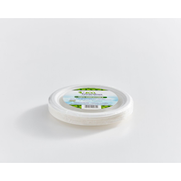 Round Sugarcane Eco-Friendly Dessert Plates, White, 7-in, 20-pk, for Christmas/Thanksgiving/New Year's Eve/Birthday Party