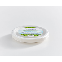 Round Sugarcane Compostable Eco Lunch Plates, White, 9-in, 20-pk, for Christmas/Thanksgiving/New Year's Eve/Birthday Party