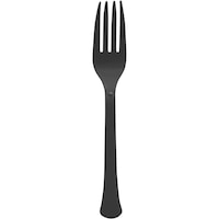 Heavy-Duty Plastic Solid Colour Reusable Forks, 50-pk