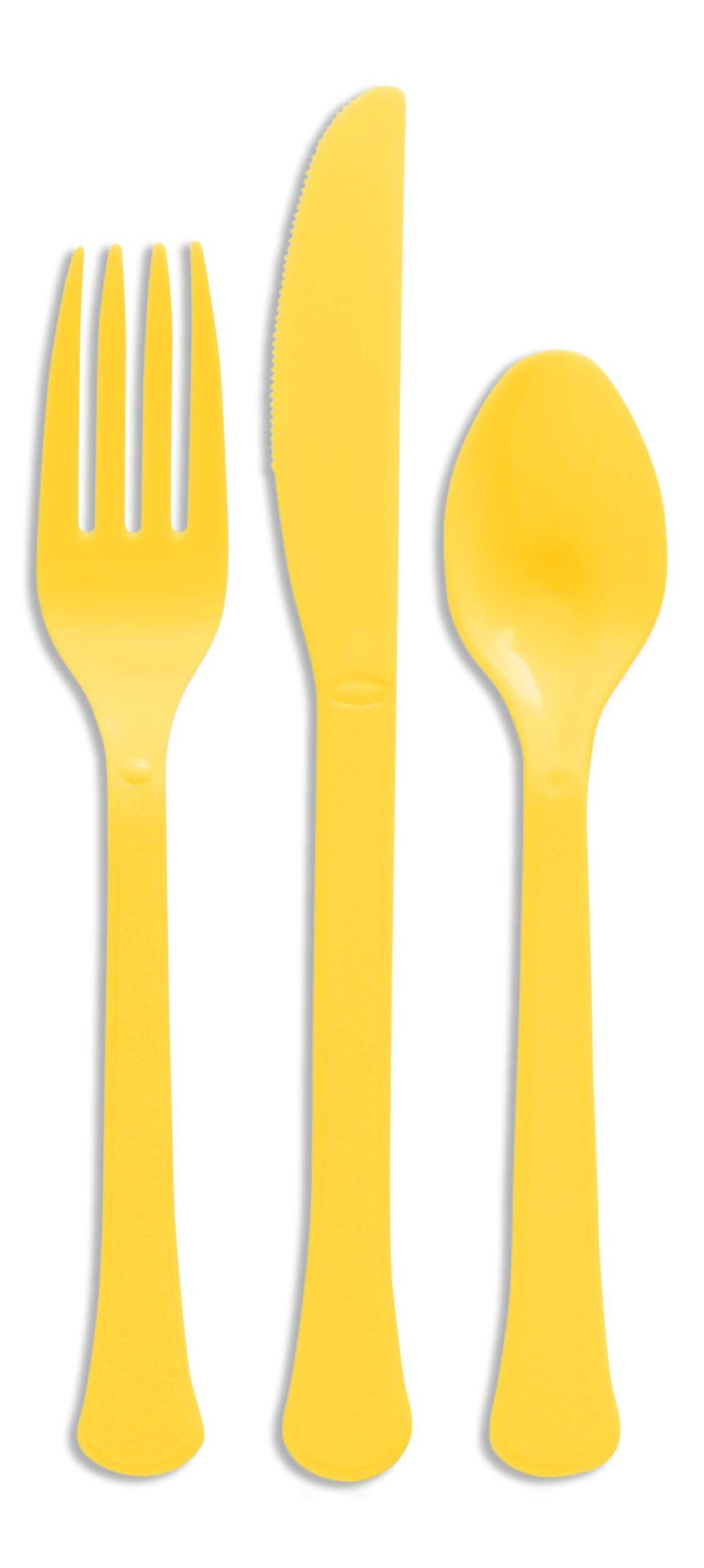 Assorted Plastic Cutlery Set, Sunshine Yellow, 80-ct Overhead_Flat