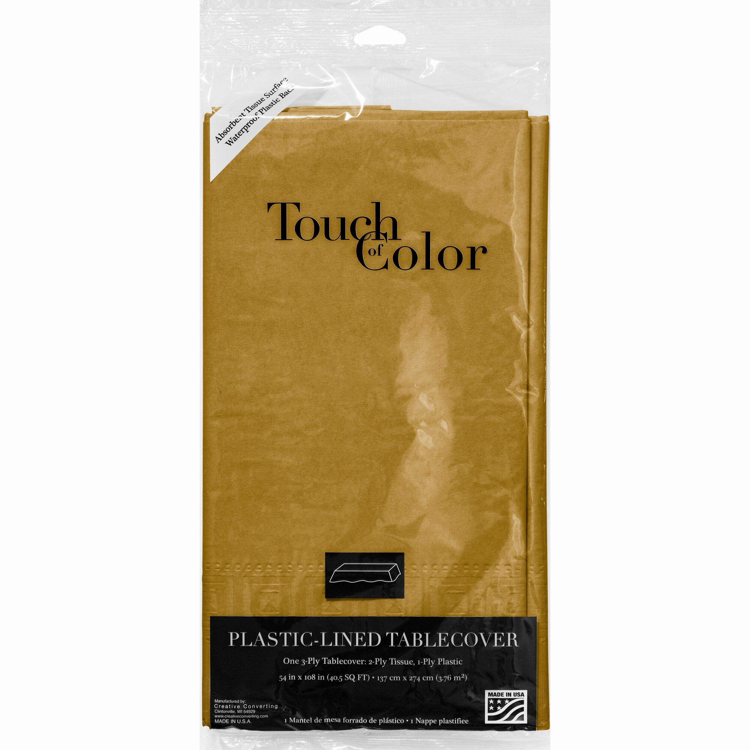 Nappe en papier, or scintillant, 54 po x 126 pi Front_Flat