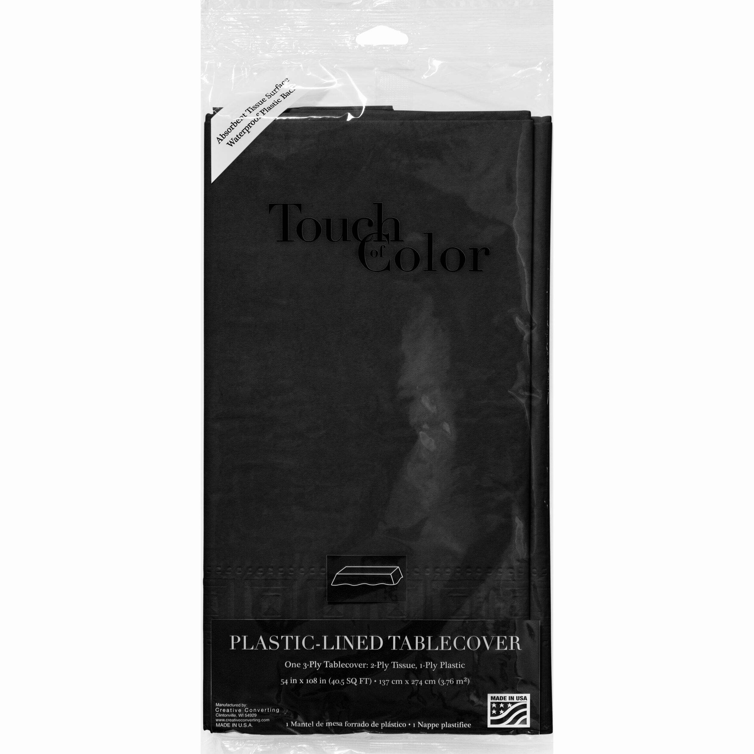 Nappe en papier, velours noir, 54 po x 126 pi Front_Flat