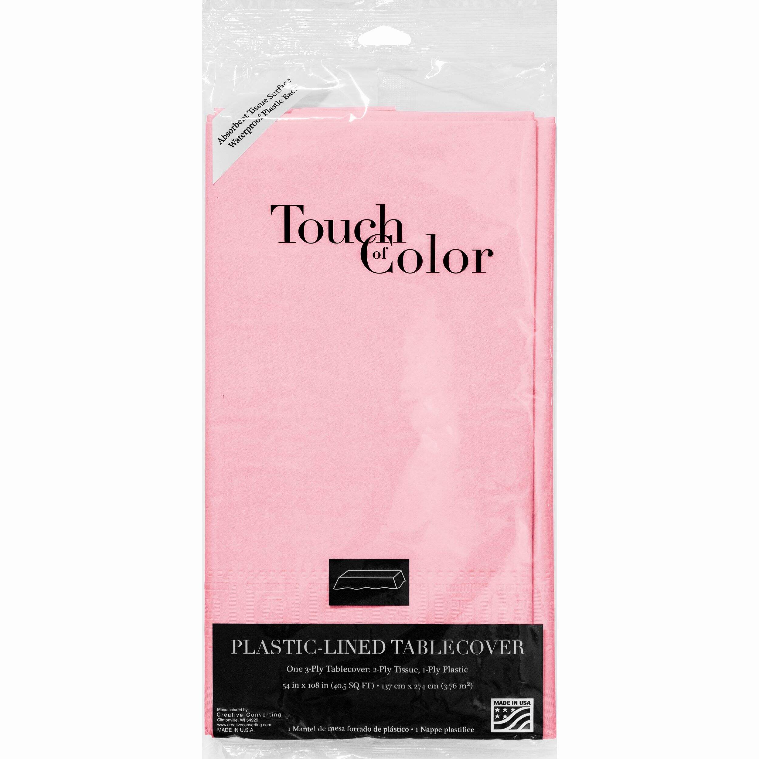 Nappe en papier, rose classique, 54 x 108 po Front_Flat