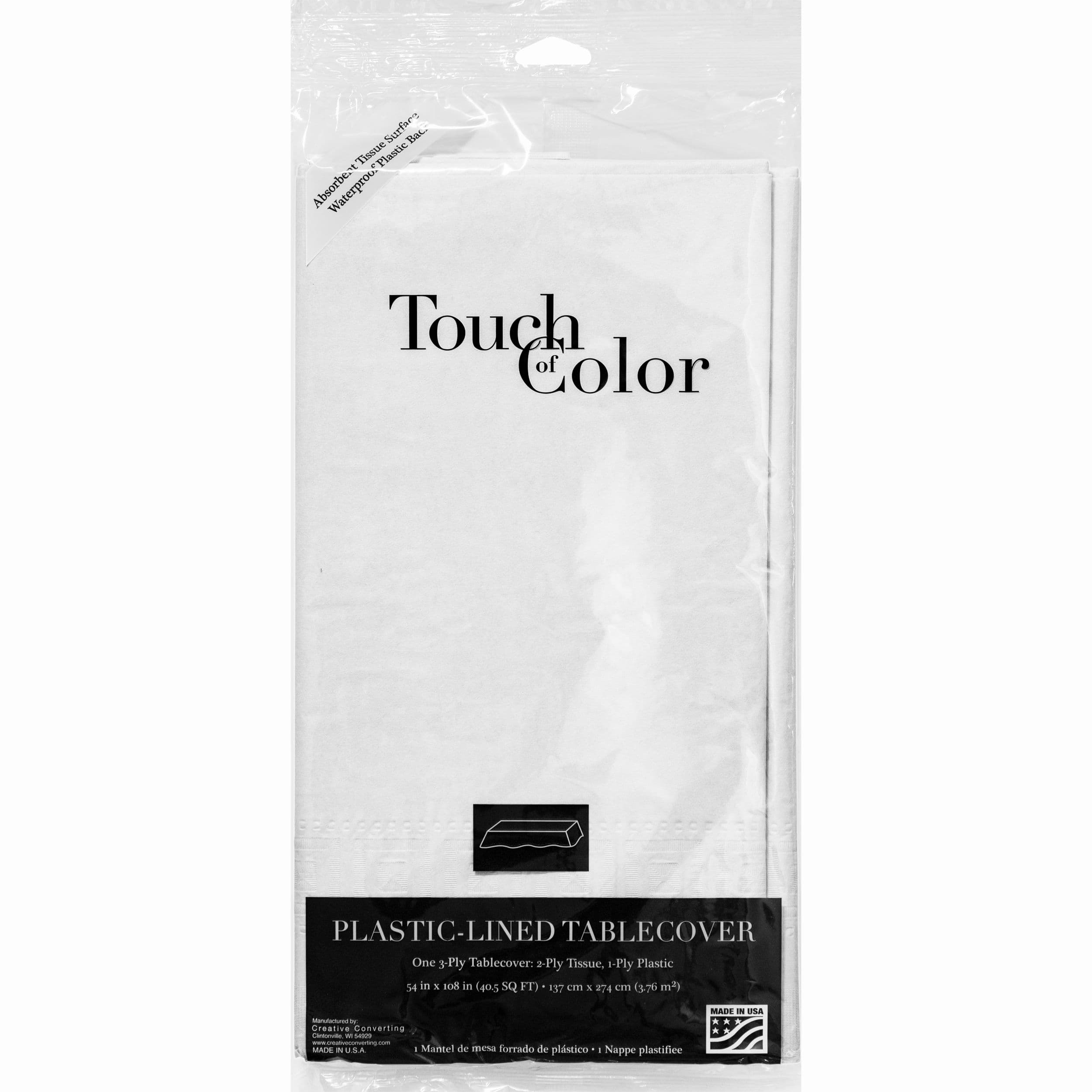 Plastic backed paper lined tablecloths 54 x 108 black