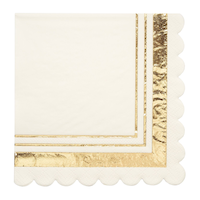 Serviettes à boissons, blanc/or Overhead_Flat