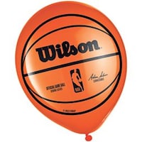 Ballons en latex de basketball Wilson NBA, 12 po, paq. 6 Front_Flat