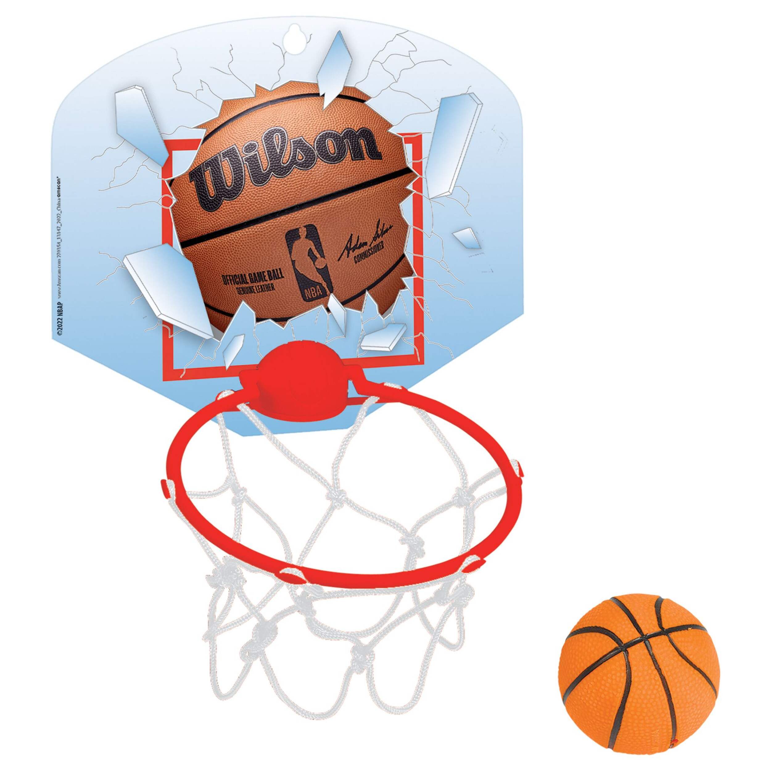 National Basketball Association NBA "Wilson" Basketball Hoop Game, Red/Blue, 2-pk, for Birthday/Sports/Party Favour Composite_or_Mixed