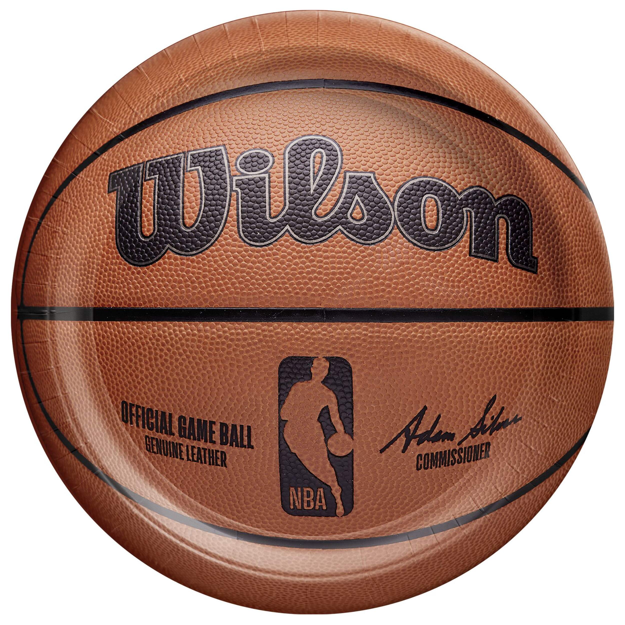 Wilson NBA Basketball Lunch Plates, 9-in, 18-pk Overhead_Flat