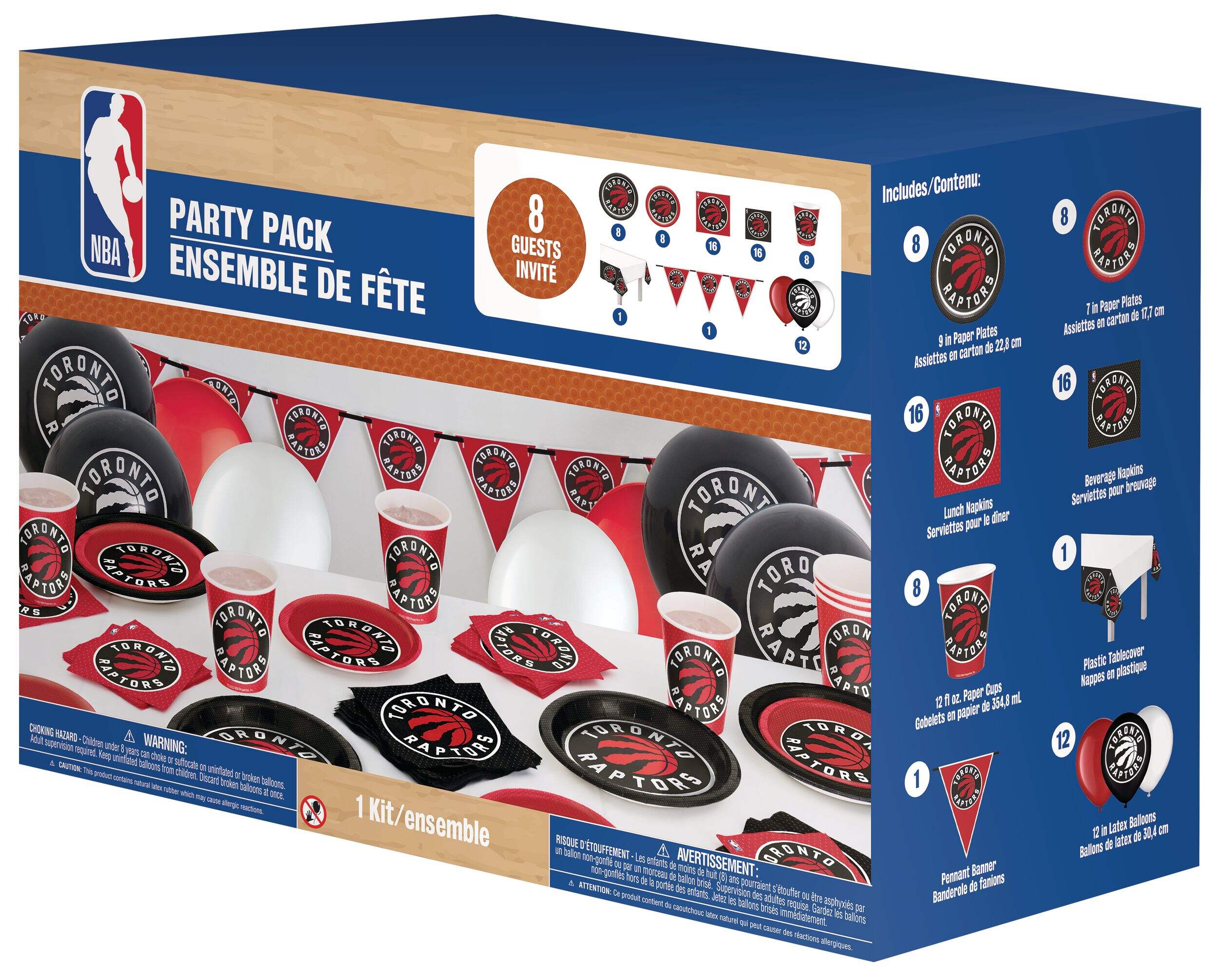 Accessoires de fête Raptors de Toronto avec autorisation de la NBA Front_Three_Fourths_Angled_Left