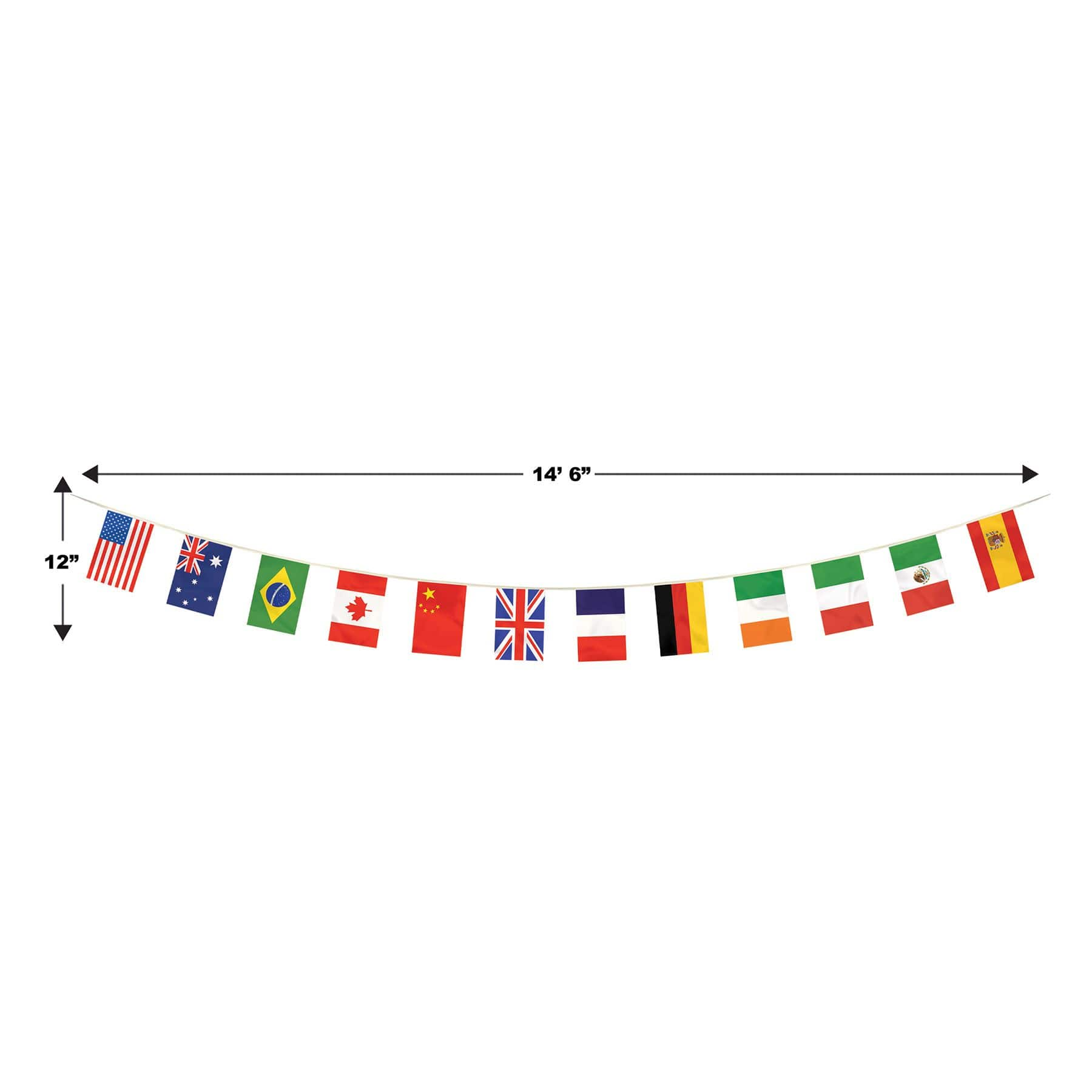 International Flag Pennant Banner, 14-1/2-ft | Party City