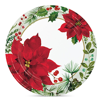 Assiettes à dîner de Noël Posh Poinsettia, 9 po, paq. 8 Front_Flat