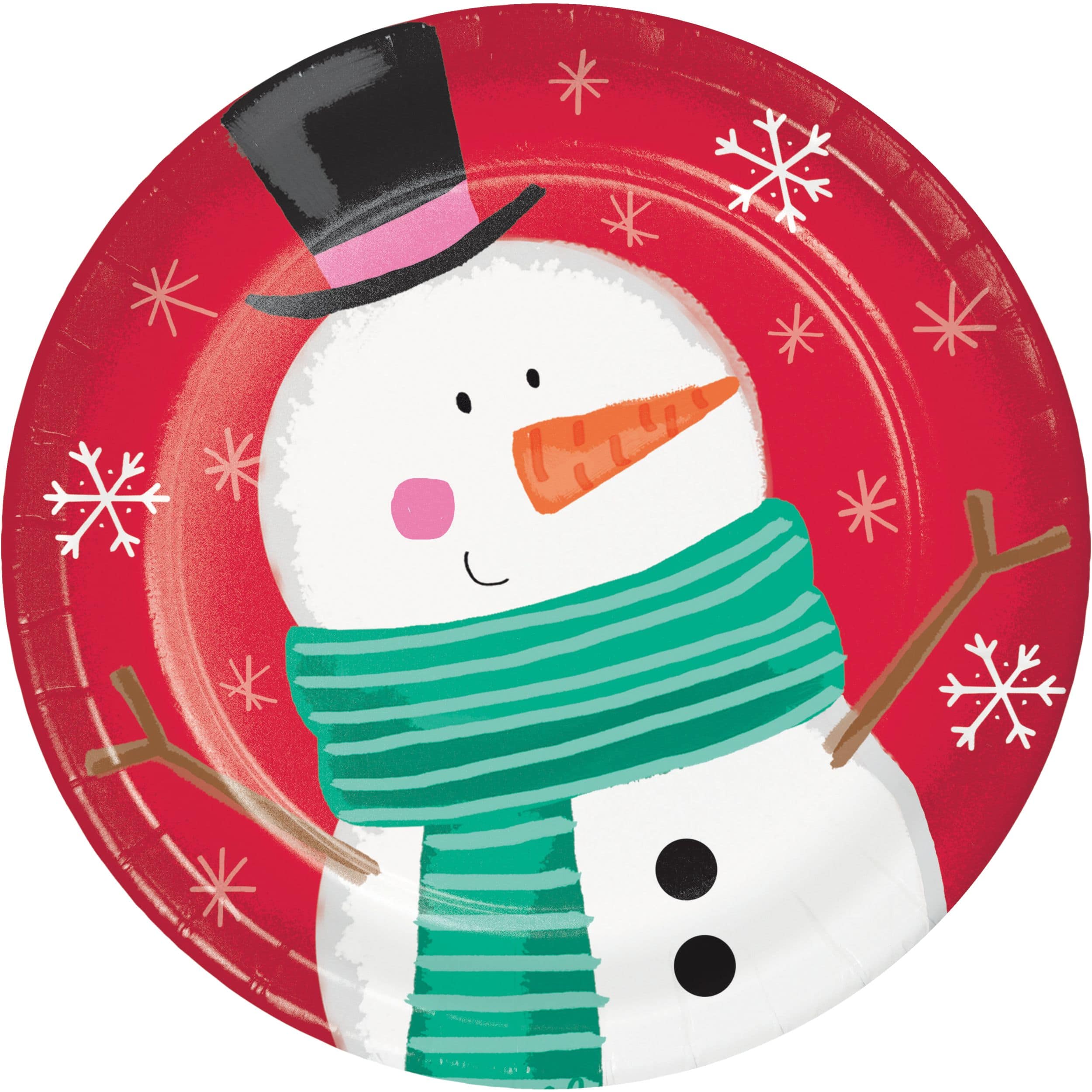 Christmas Jolly Characters Snowman Lunch Plates, 7-in, 8-pk | Party City