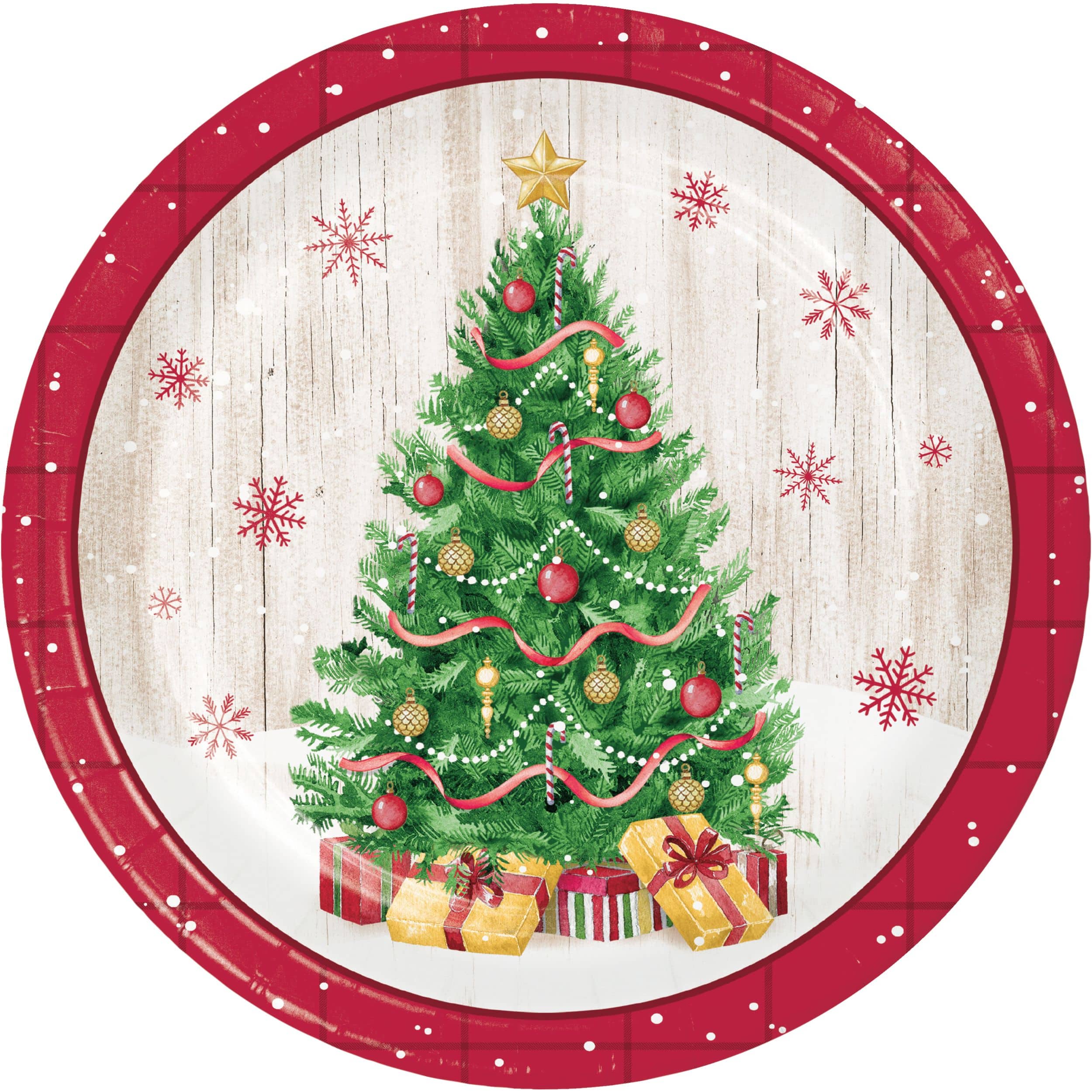 Christmas Vintage Dinner Plates 9 in 8 pk Party City