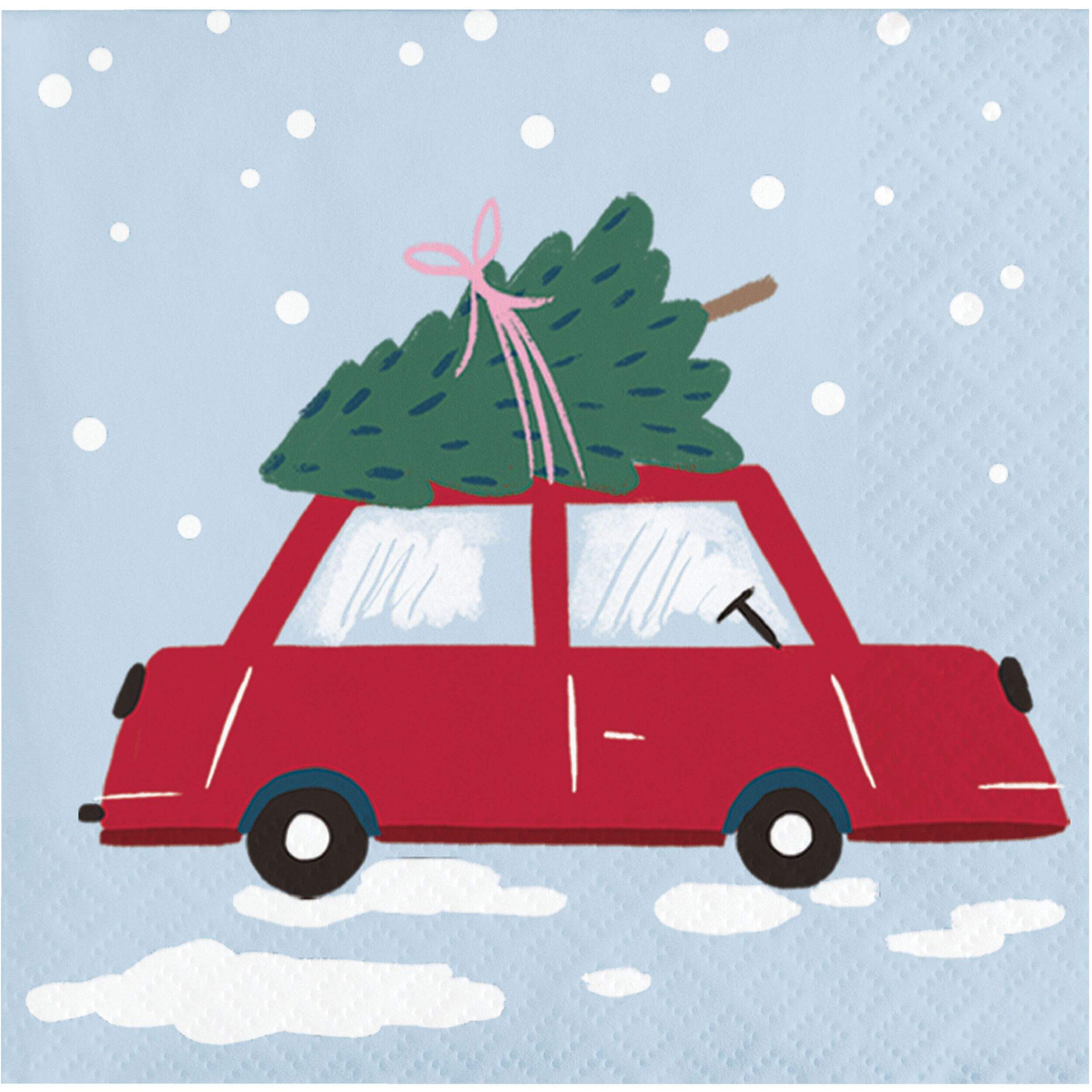 Christmas Village Beverage Napkins, 16-pk Front_Flat