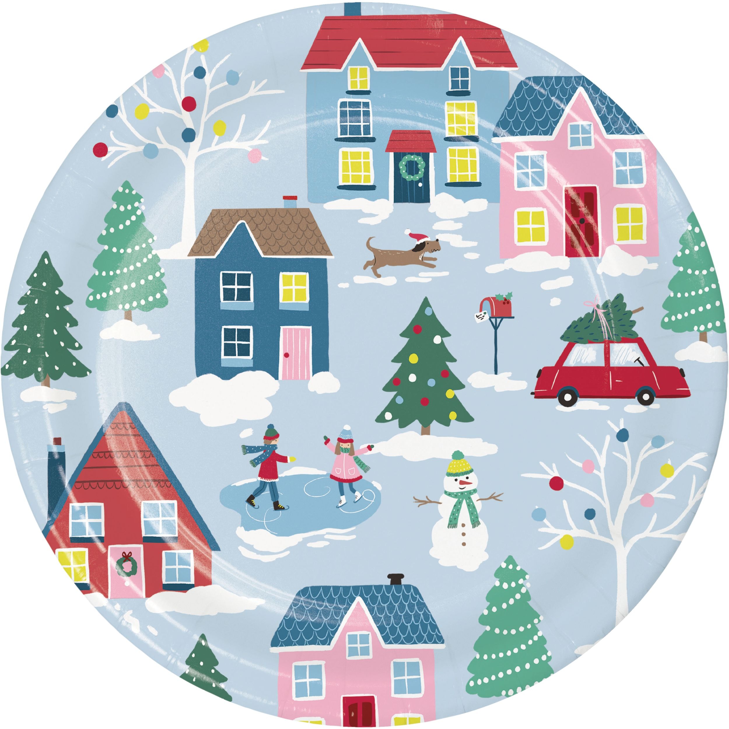 Christmas Village Dinner Plates, 9in, 8pk Party City