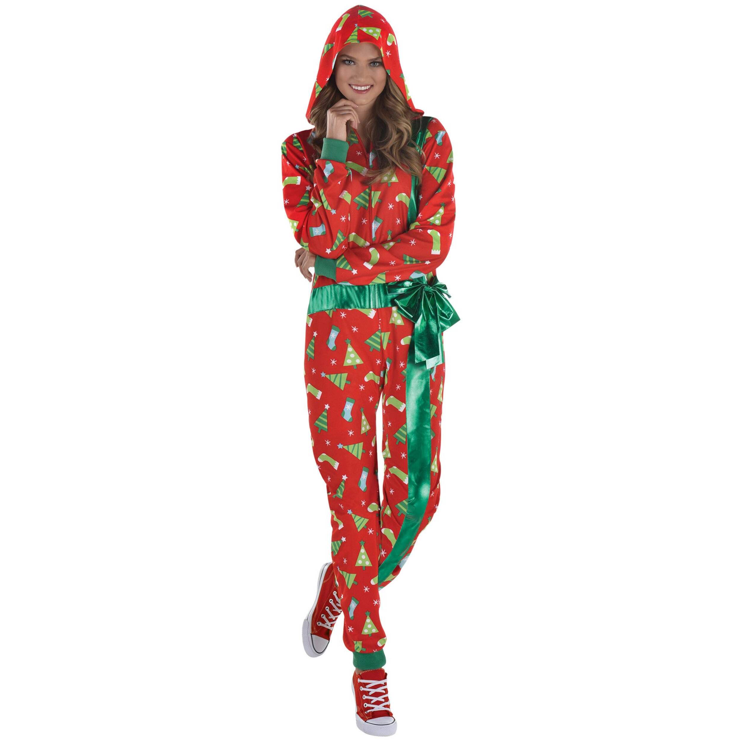 Adult Christmas Gift Zipster Costume, One Size Front_Flat