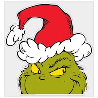 Christmas Peeping Grinch Window Cling Front_Flat
