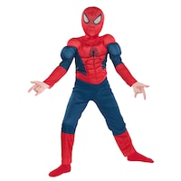 Costume Disney Marvel Spider-Man Peter Parker, tout-petits et enfants, combinaison rembourrée bleue/rouge avec masque, choix de tailles