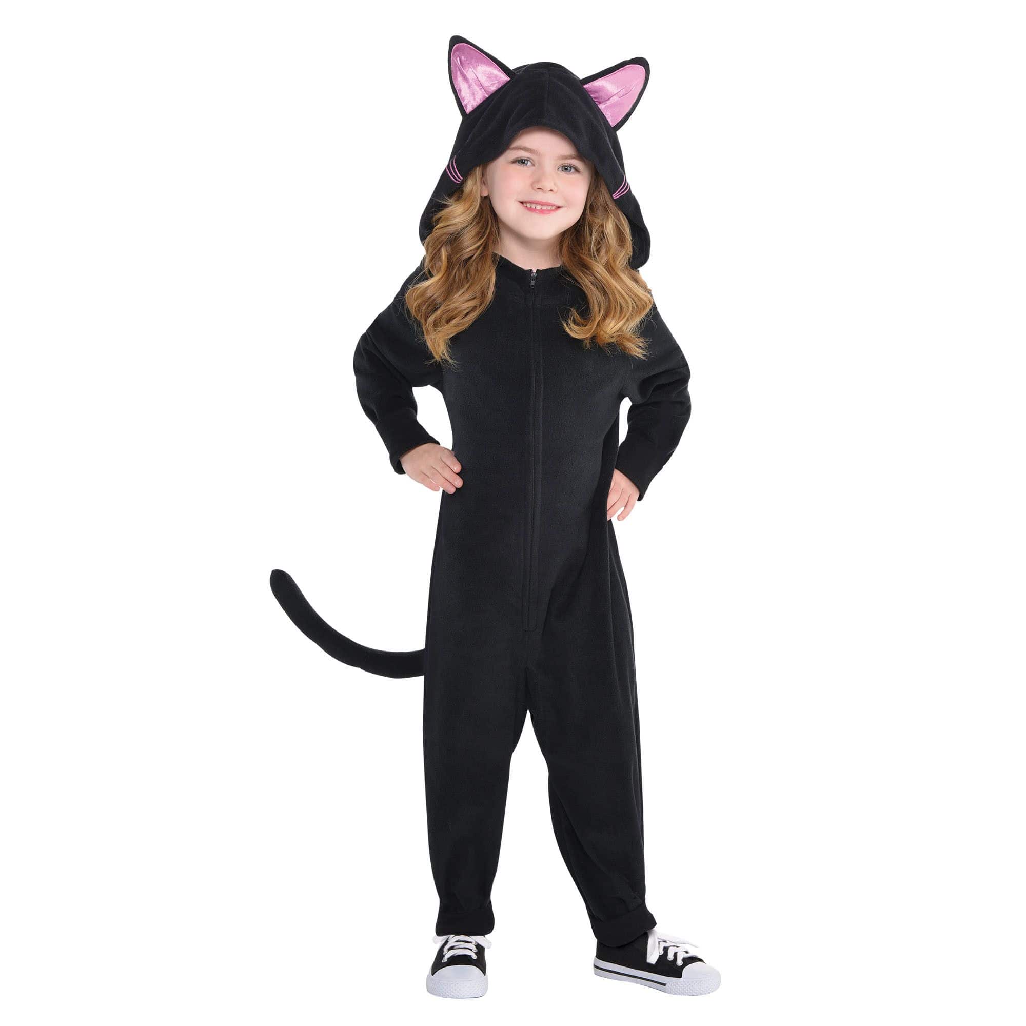 Child Zipster Black Cat One Piece Costume | Party City