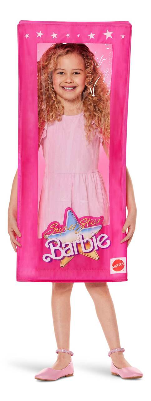 Costume d'Halloween Mattel Barbie dans une boîte rose pour enfant,  standard, taille unique