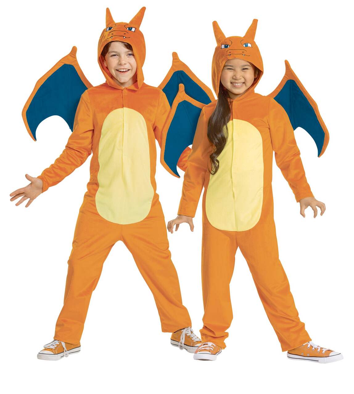 Costumes d'Halloween combinaison Pokémon Dracaufeu de luxe, enfants, grand