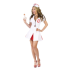 Ladies Sexy White/Red Nurse Costume outfit Hen Party Fancy Dress FREE POST  (AR)