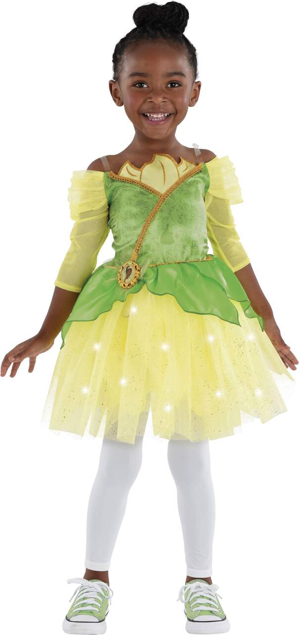 Robe d'Halloween verte/jaune lumineuse de Tiana La princesse et la
