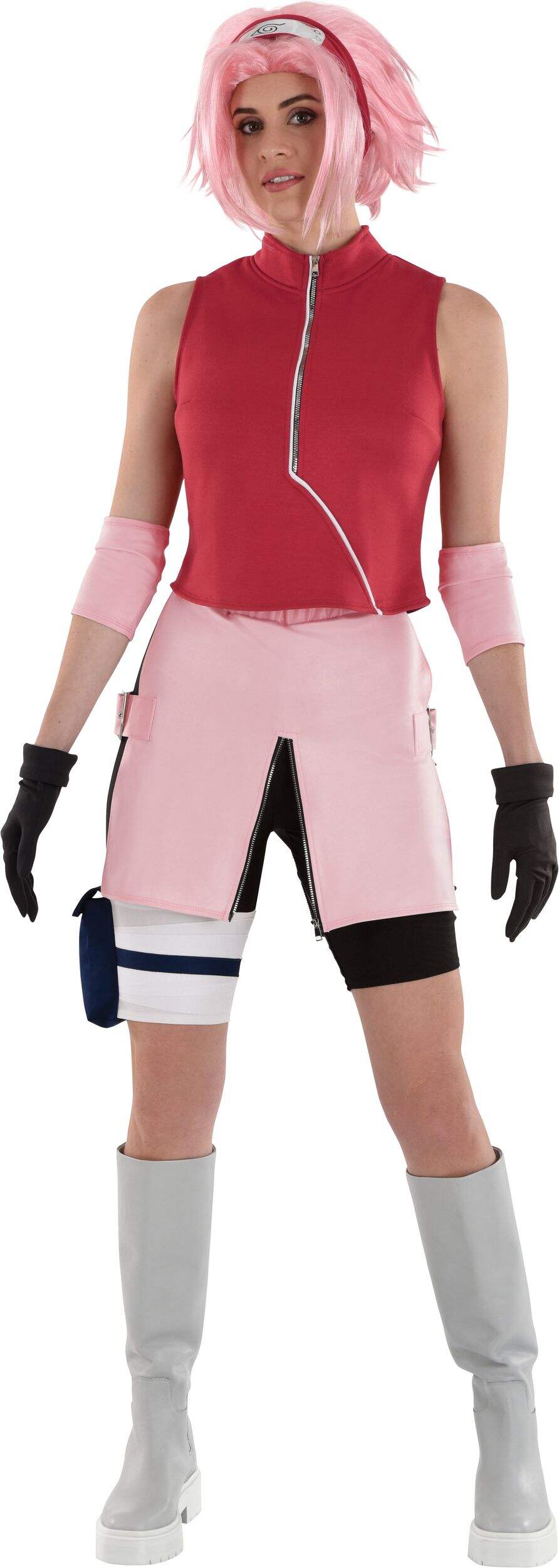 Adult Naruto Sakura Haruno Pink Outfit Halloween Costume with Shirt ...