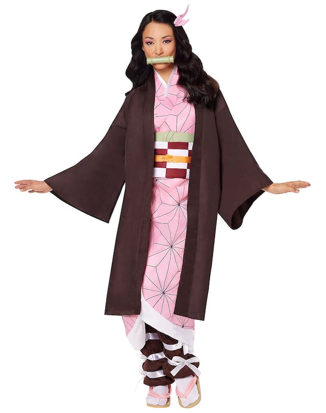 Nezuko Halloween Costume
 Adult Demon Slayer Kimetsu no Yaiba Nezuko Kamado Pink Anime Dress