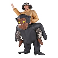 Inflatable Headcover Riding Gorilla Halloween Costume, Adult, Unisex, Standard Front_Angled_Left