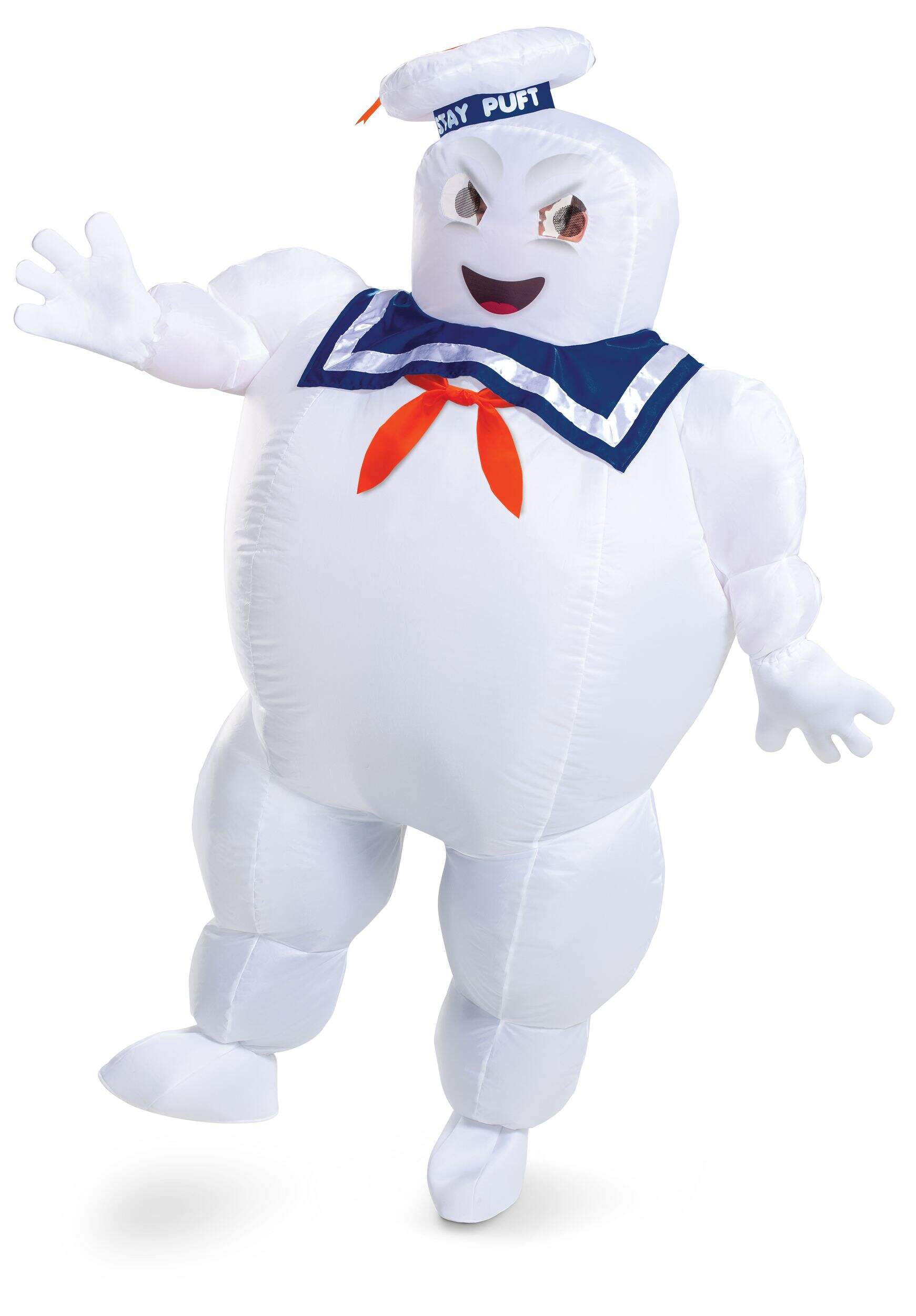 Adult Ghostbusters Stay-Puft Inflatable Marshmallow Man Halloween Costume, One Size Front_Angled_Left